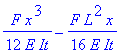1/12*F/E/It*x^3-1/16*F/E/It*L^2*x