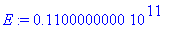 E := .1100000000e11