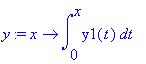y := x -> int(y1(t),t = 0 .. x)