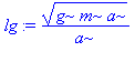 lg := (g*m*a)^(1/2)/a