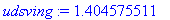 udsving := 1.404575511