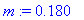 m := .180