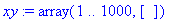 xy := array(1 .. 1000,[])