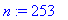 n := 253