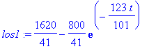 los1 := 1620/41-800/41*exp(-123/101*t)