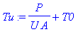 Tu := 1/U/A*P+T0