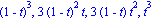 (1-t)^3, 3*(1-t)^2*t, 3*(1-t)*t^2, t^3