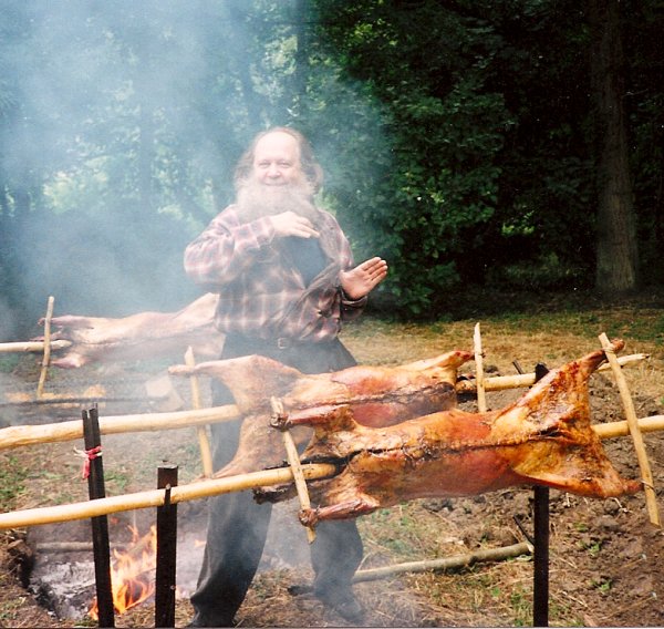 Adrien making a barbecue